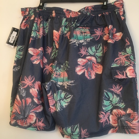 Big and Tall Tropical Swim Trunks -  2XB - Picture 4 of 8